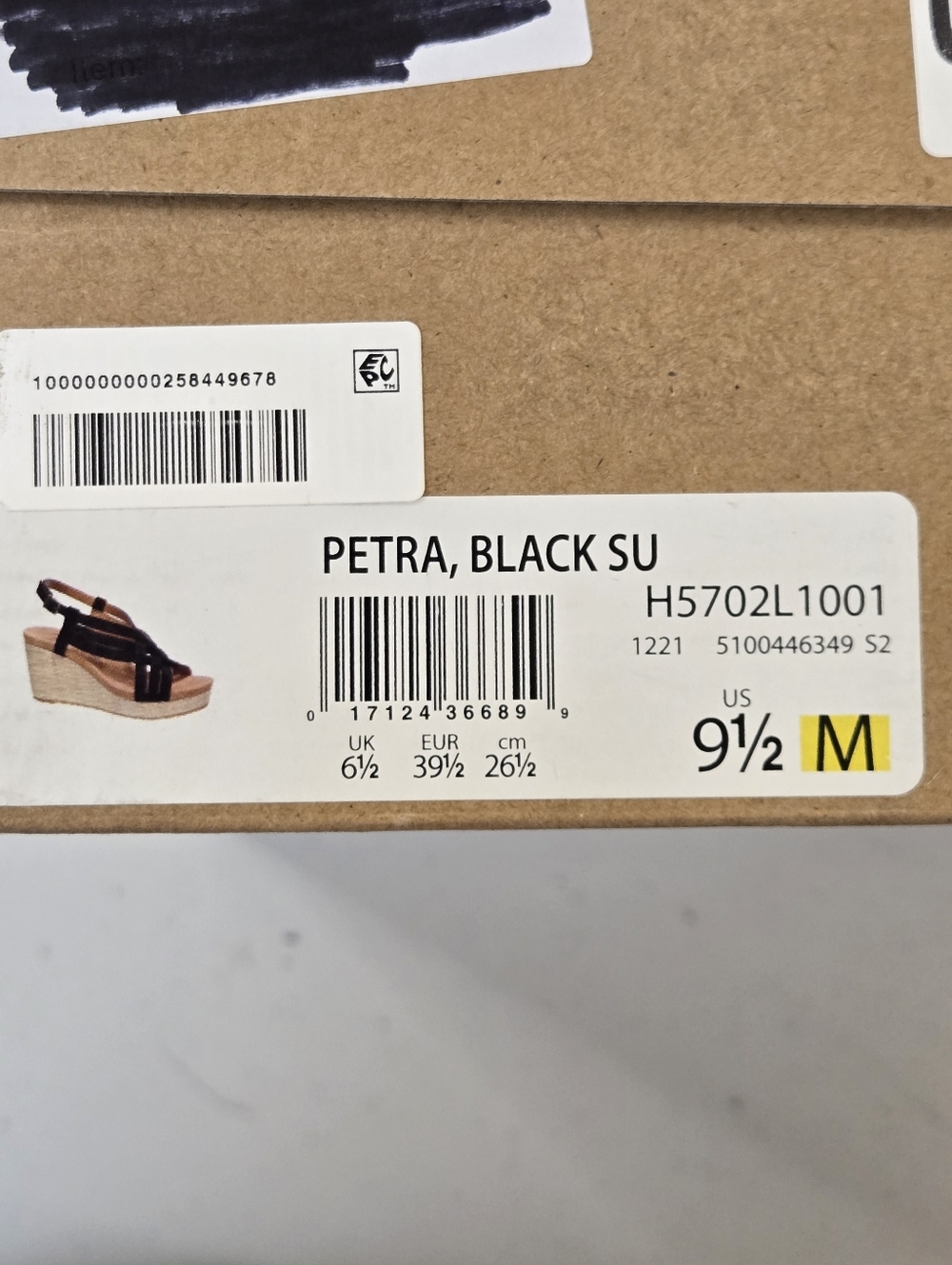 NIB Zodiac Black Strappy Platform Wedge Sandals Size 9.5 EU 39 1/2 - Picture 13 of 15
